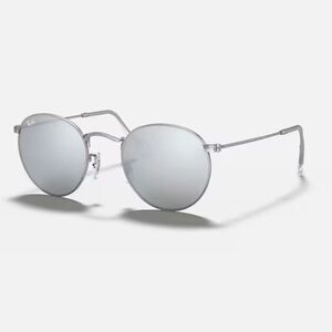 Ray-Ban Silver Round Metal Flash Sunglasses
